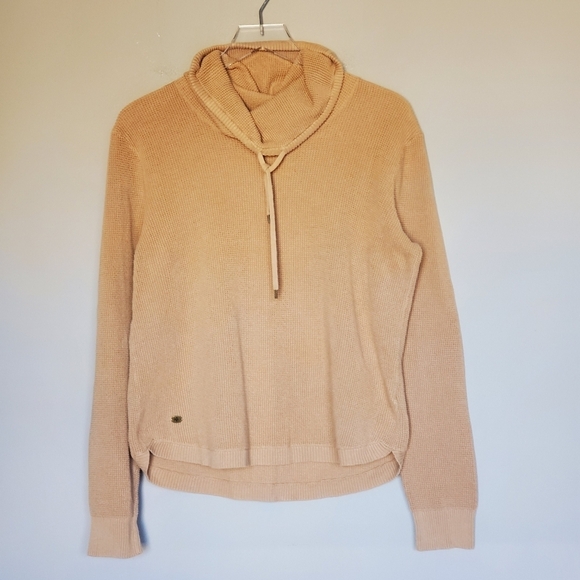 Ralph Lauren Tan Waffle Knit High Neck Pull-Over Thermal Top Women's Size XL - Picture 8 of 8